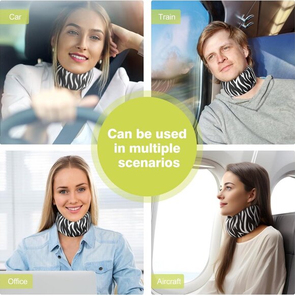 Cozyhealth Small Travel Neck Pillow for While Sleeping on Airplane Memory Foam - Picture 7 of 9